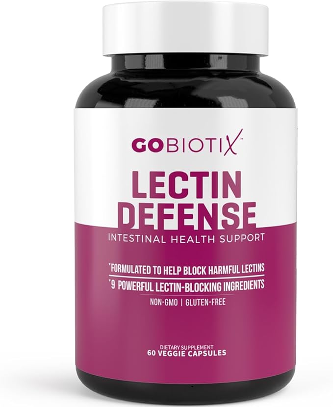 GOBIOTIX Lectin Defense – Lectin Blocker Supplement with MSM and Digestive Enzymes – Aids in Intestinal Health for Women and Men – Non-GMO + Gluten Free – 60 Capsules (1)
