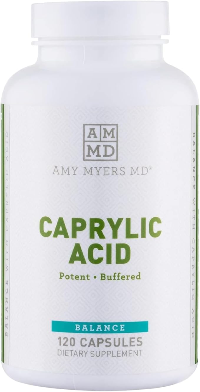 Dr Amy Myers Caprylic Acid Capsules 800 mg – Provides Optimal Support for Healthy Balance – Gradual Release, Best Buffered Formula to Support a Healthy Gut and Probiotic – 120 Vegan Capsule