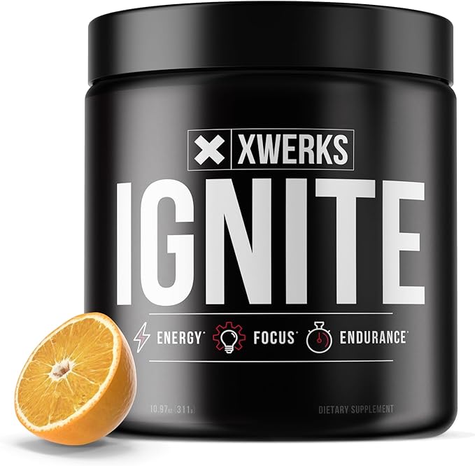 Xwerks Ignite Orange Pre Workout Powder – Best Natural Keto Pre-Workout for Women and Men with Explosive Energy – Gluten Free Preworkout Blend for Endurance and Stamina – 150 mg Caffeine 30 Servings