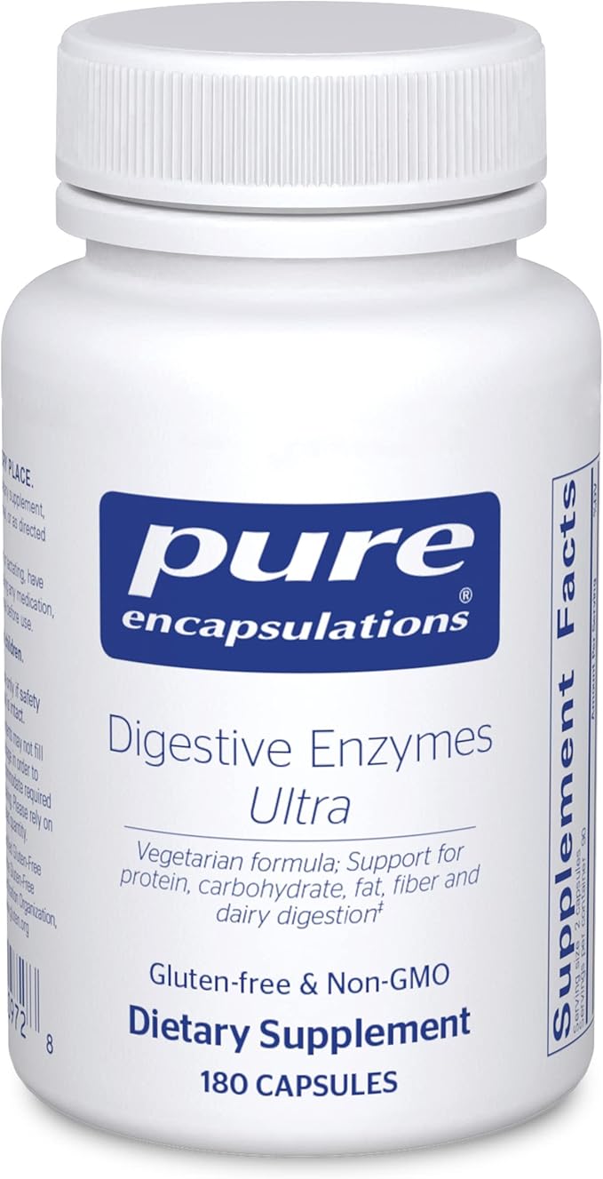 Pure Encapsulations Digestive Enzymes Ultra – Vegetarian Digestive Enzyme Supplement to Support Protein, Carb, Fiber, and Dairy Digestion* – 180 Capsules