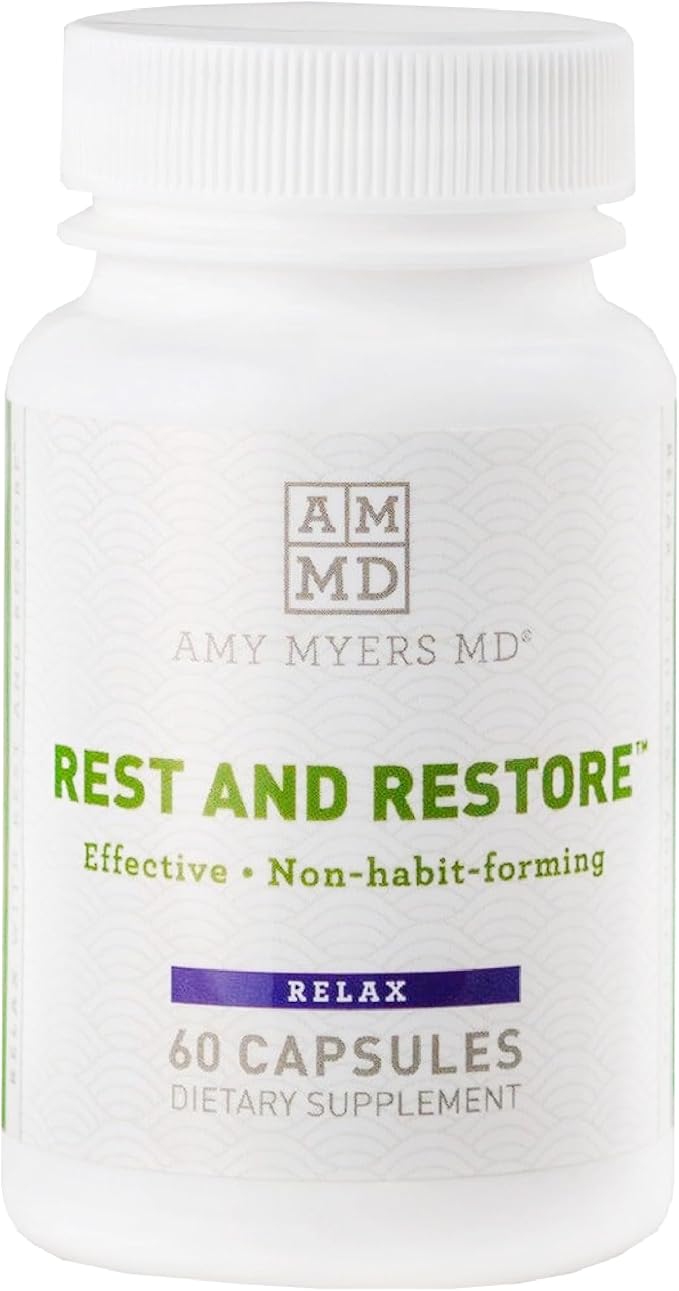 Rest and Restore by Dr. Amy Myers for Restful Sleep – Supports a Healthy Night’s Sleep, Helps Maintain a Regular Sleep Cycle and Supports a Calm Relaxed Mood – Dietary Supplement 60 Capsules