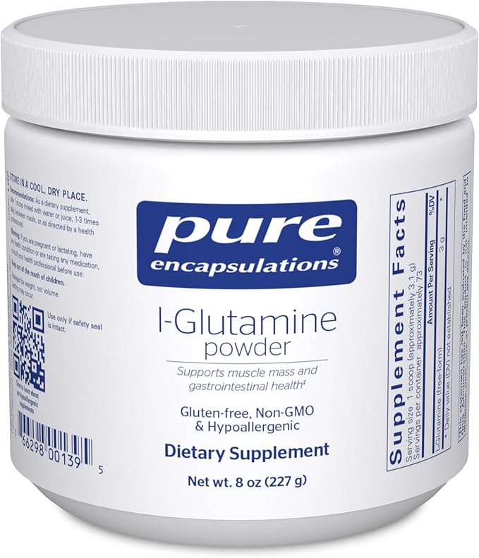 Pure Encapsulations L-Glutamine Powder – Supplement for Immune and Digestive Support, Gut Health and Lining, Metabolism, and Muscle Support* – with Pure Free-Form L-Glutamine – 8 Ounces