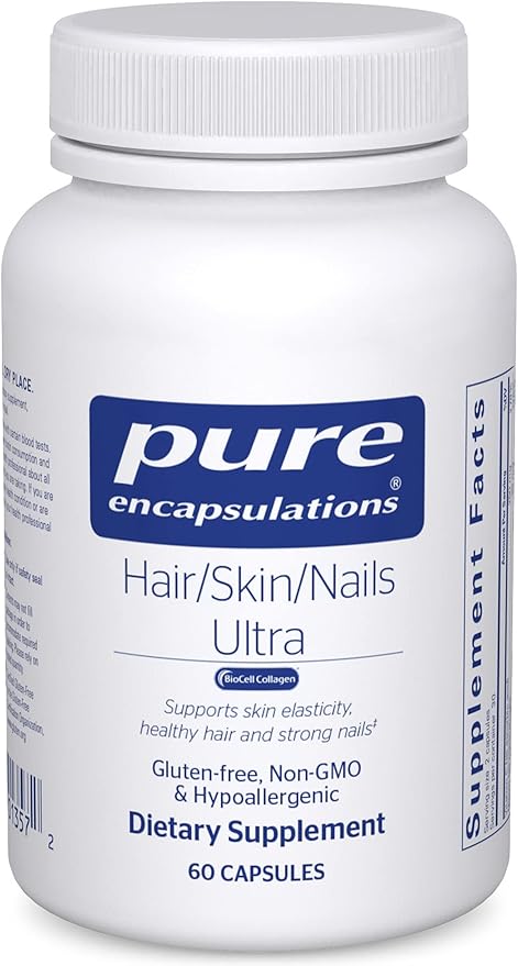 Pure Encapsulations Hair/Skin/Nails Ultra – Supplement for Collagen, Anti Aging, Keratin, Antioxidants, Skin Hydration, Hair, and Nails* – with Biotin, Vitamin C, and More – 60 Capsules